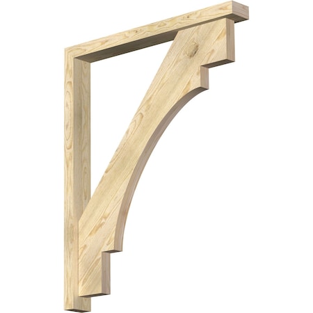 Ekena Millwork Merced Block Rough Sawn Bracket w/ Offset Brace, Douglas Fir, 4"W x 34"D x 42"H BKT0402X34X42MRC05RDF